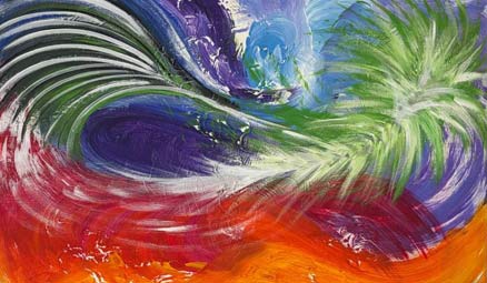 Selbst gemaltes Acrylbild als Vorlage für das Art Car